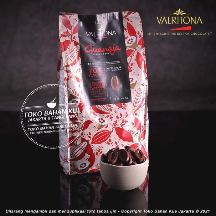 

Sale Valrhona Guanaja 70% Dark Chocolate Couverture 1Kg Repack Cokelat