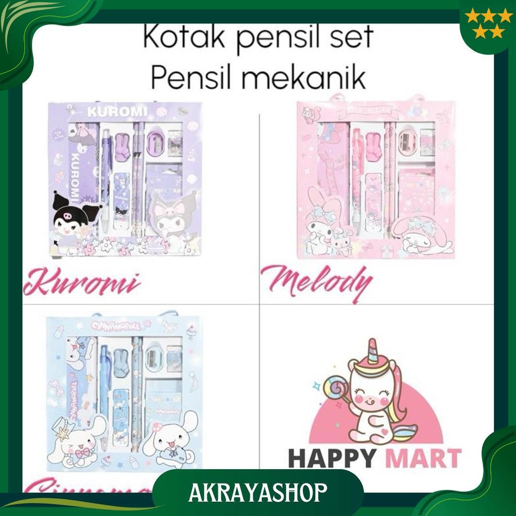 

Kotak Pensil Set Pensil Mekanik + Crayon Kuromi / Melody / Moroll Promo 4.4