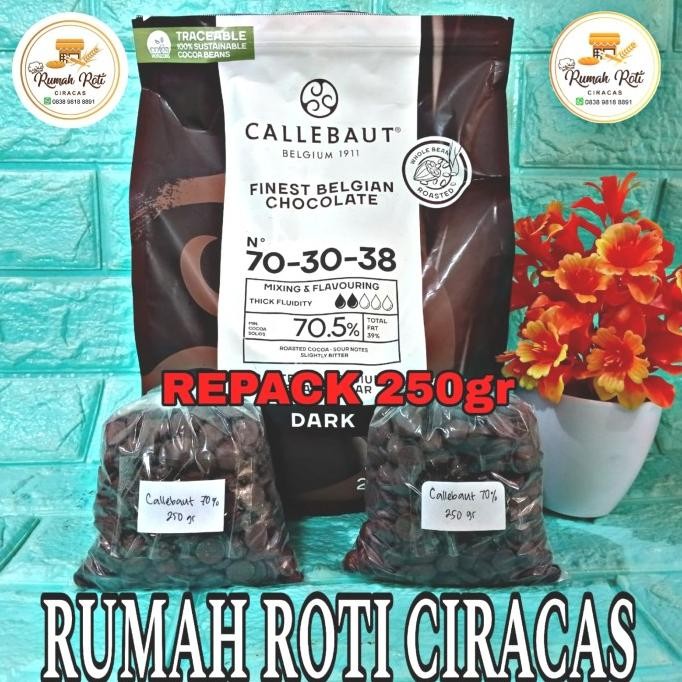 

Grosir Callebaut Repack 250Gr Dark Cokelat Chocolate 70.5% Choco Gr Couverture