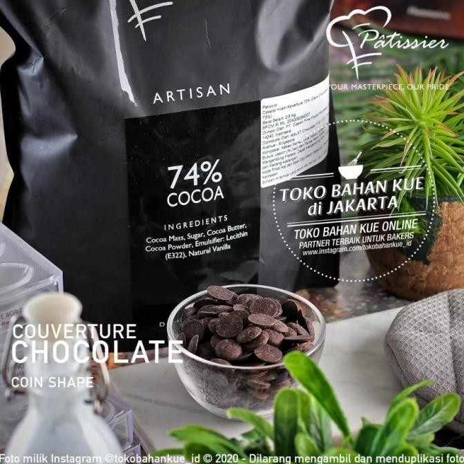 

Promo Patissier Chocolate 74% Dark Couverture 250Gr Cokelat Coin Coklat