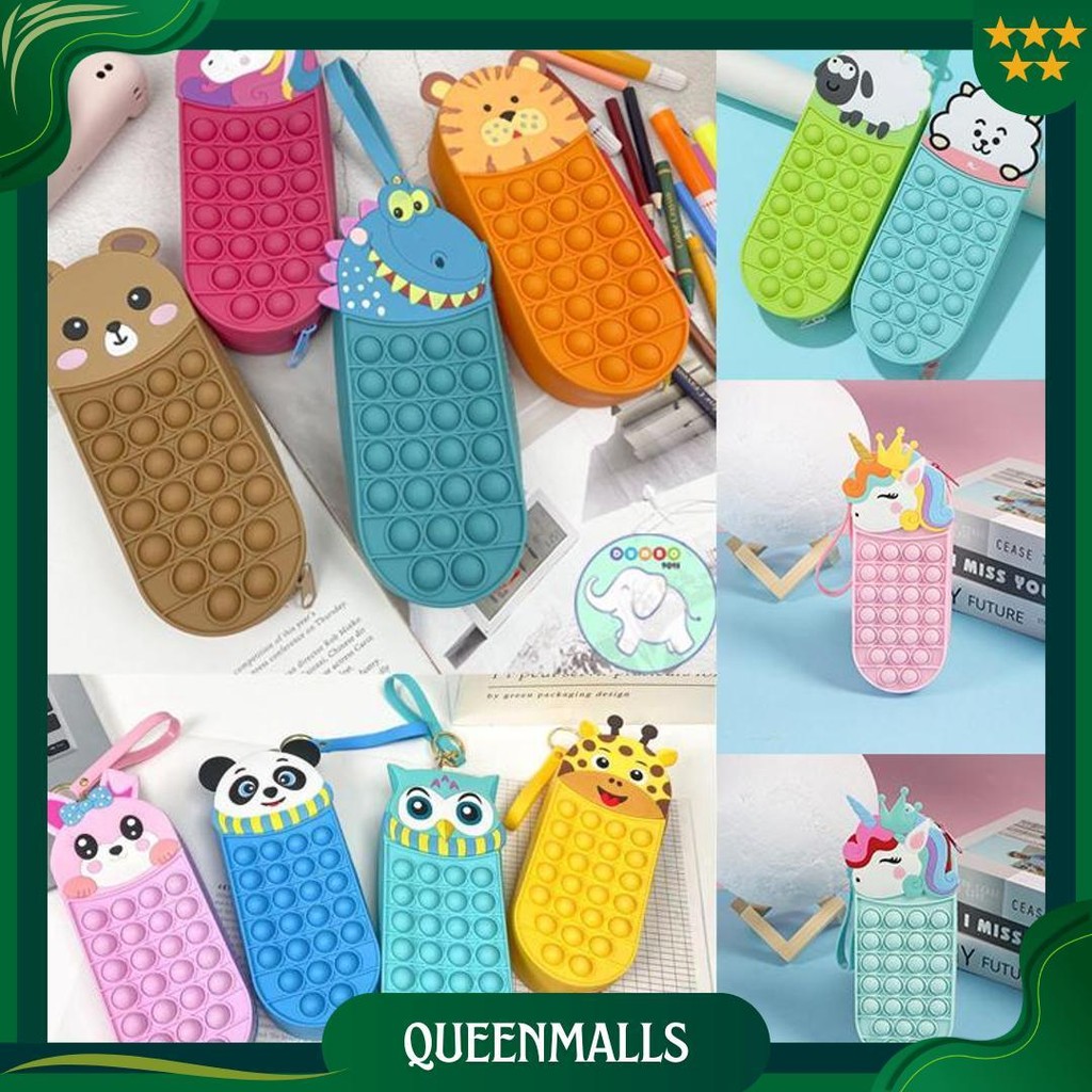 

Tempat Pensil Anak Pop It Kotak Pensil Pop It Karakter/Case Pop It Unicorn Dinosaur Bear Tiger Promo