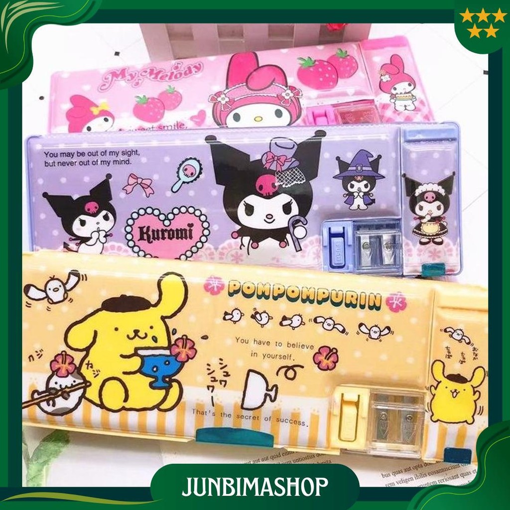 

Kotak Pensil Magnet + Serutan / Tempat Pensil / Pencil Case Sanrio Melody Kuromi Labubu Promo