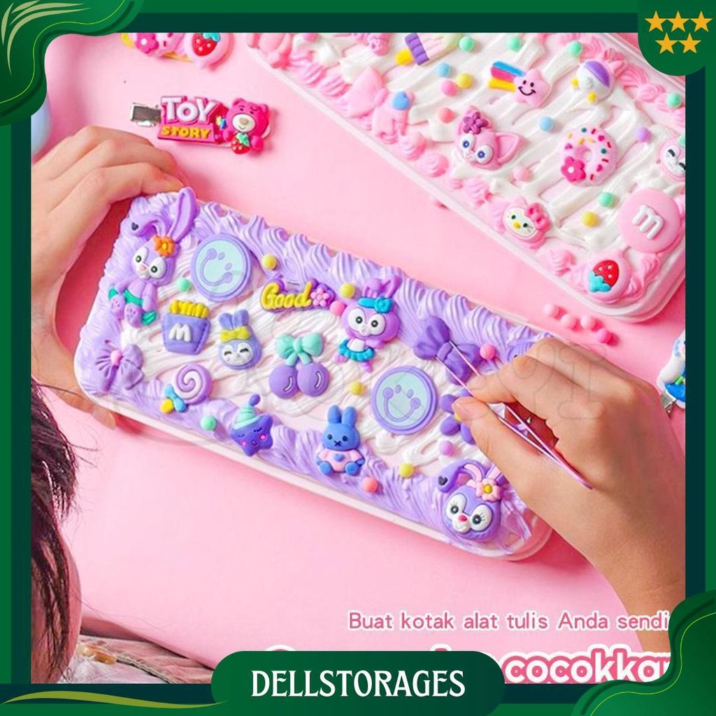 

Okeyi Kotak Pensil Diy Set Deco Cream Kit Tempat Pensil Lucu Korea Stationery Box Promo