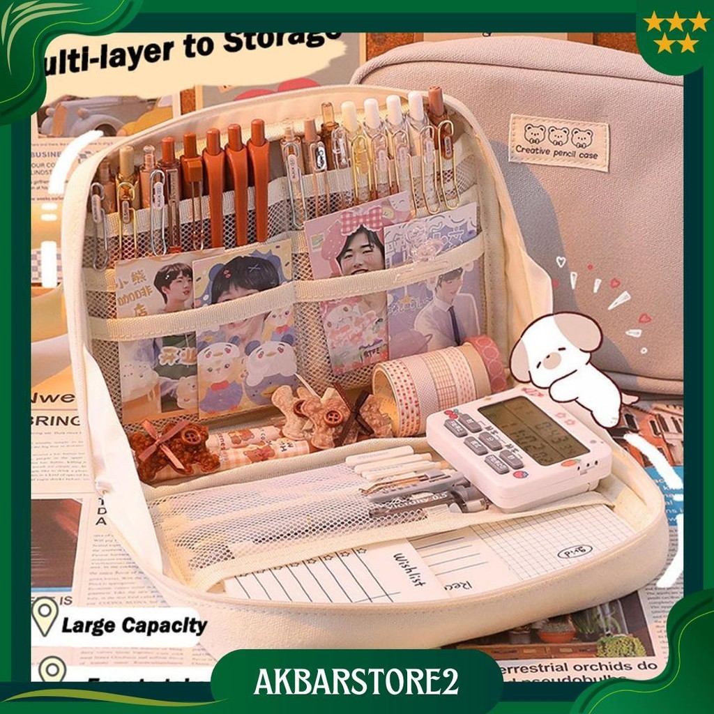 

8-Layer 12-Layer Super Large Capacity Pencil Case Kawaii Canvas Pencil Box Pen Pouch Organizer For Girls Back To School Stationery Supplies Ori