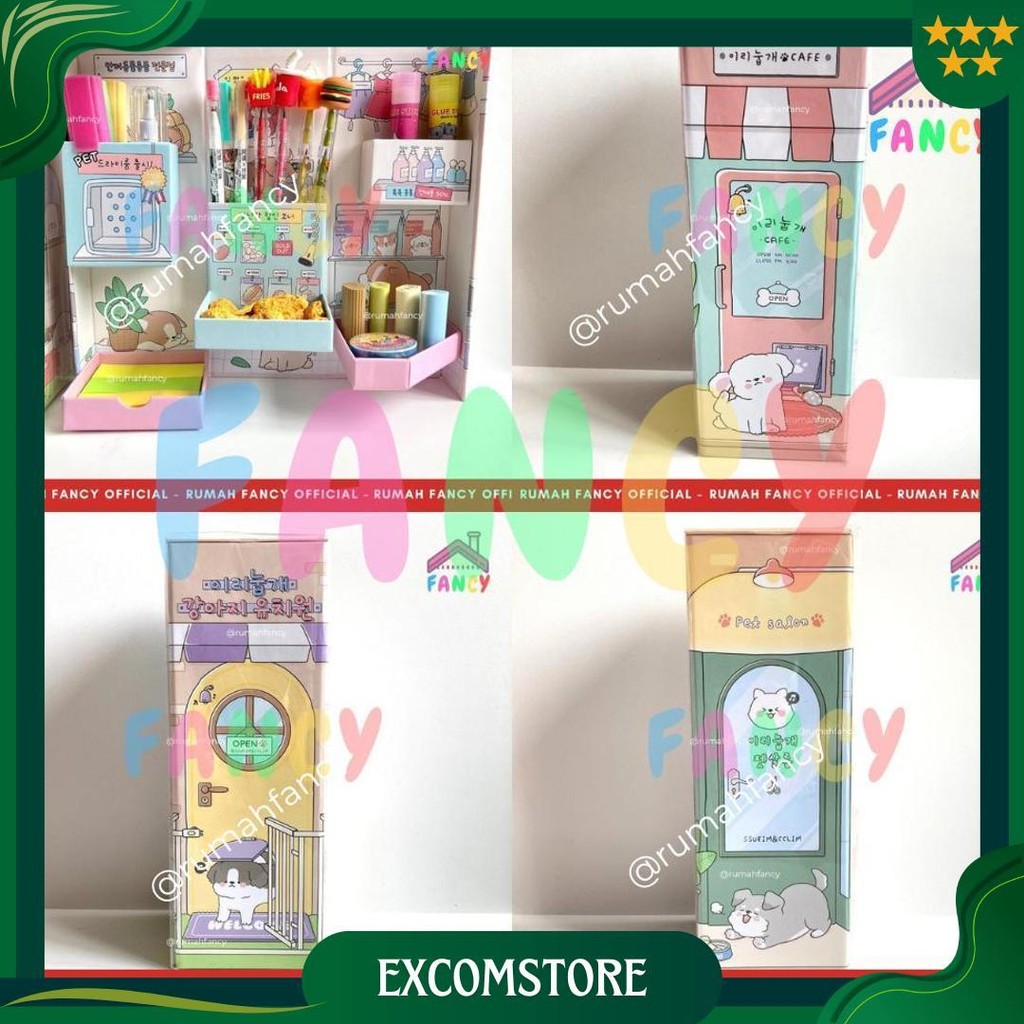 

[Free Dus + Bubble] Tempat Pensil Kotak Pensil Magnet Susun Berdiri Tingkat Model Rak D 473 530 Warna Pastel Macaron Ori