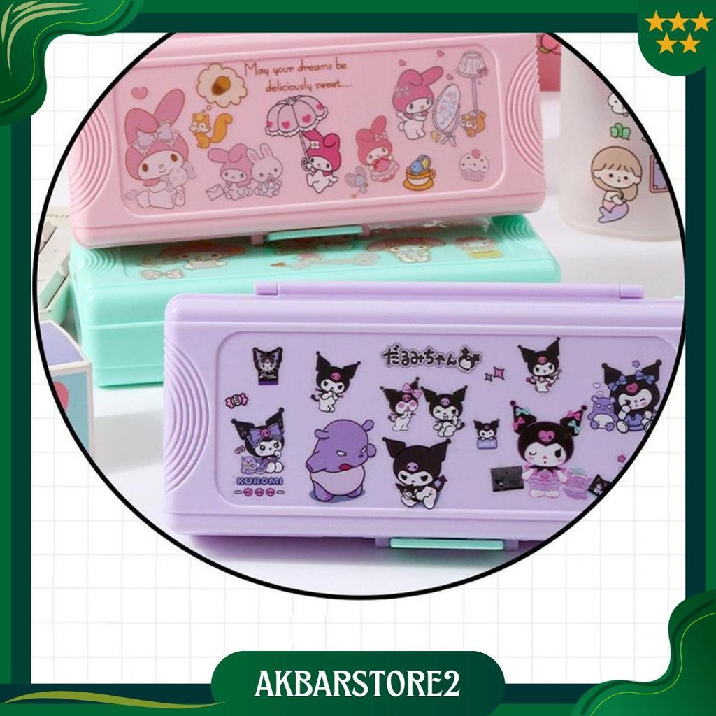 

Anime Kartun Pensil Kasus Large Capacity Alat Tulis School Supplies Pensil Kasus Troli Kotak Anak-Anak Sanrio Seri Lucu Kuromi Free Stickers Ori