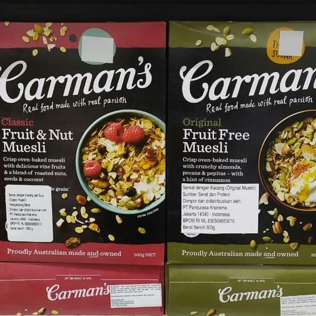 

carmans fruit & nuts muesli / fruit free muesli 500gr