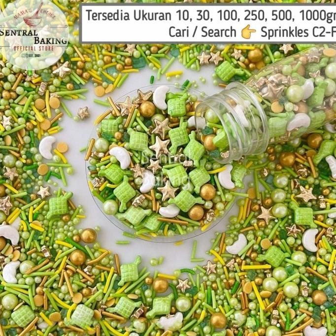 

Murah Sprinkel Bulan Ketupat Hijau Emas 500Gr (C2-F)/ Springkel Lebaran Gold