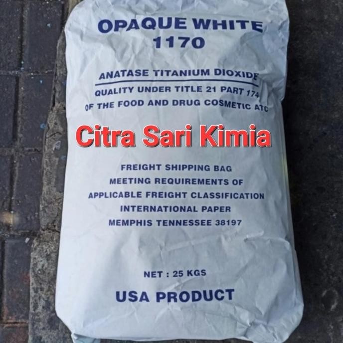 

Promo Titanium Dioxide / Opaque White / Tio2 Foodgrade 1 Zak 25 Kg