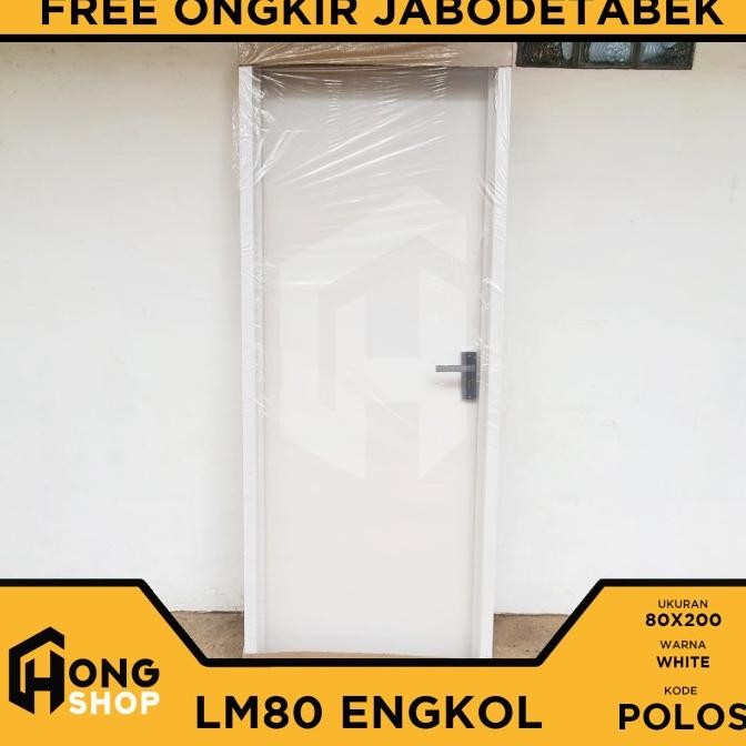 Pintu Kamar Mandi PVC Tebal 80x200 LMKE80 POLOS + KUNCI ENGKOL GOL
