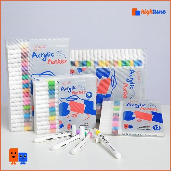 

Hightune Spidol Akrilik Marker Untuk Lukisan DIY - 12/24/36/48/60/80 Warna Paint Marker - Stationery