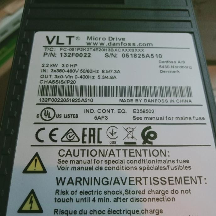 Inverter Danfoss Drivers Vlt Microdrive Fc51 051 2.2Kw 3X380V-480V Ori New Stok