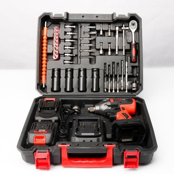 Grosir Jld Impact Full Set Murah 47Pcs Impact Jld Tool 88V Original 350Nm Bor Impact Pembuka Baut 1/
