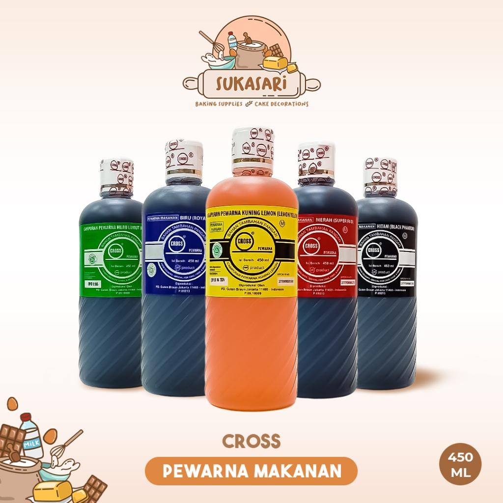 

Sukasari - Pewarna Makanan 450Ml / Cross Food Coloring Oil Based Terlaris Best Quality Asli 100% Original