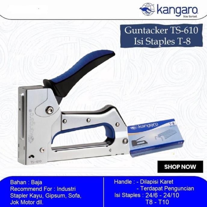 

ALAT STAPLES TEMBAK JOK KULIT/STAPLER KAYU / GUNTACKER KANGARO TS 610 ORIGINAL DAN TERPERCAYA