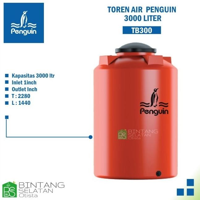 Toren Air / Tank Penguin Tb 300 Ori 3000 Liter Penguin New Stok