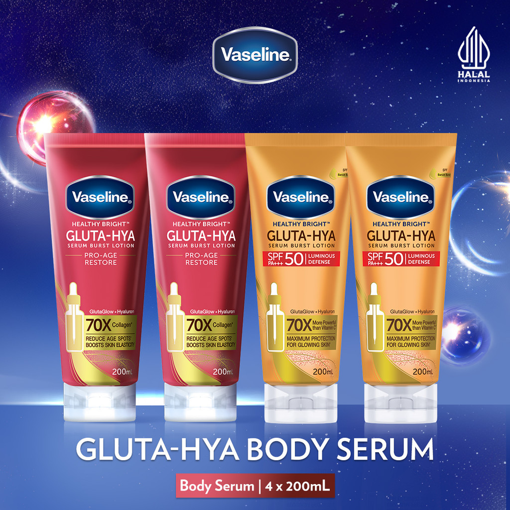 Vaseline Gluta Hya Pro Age 200ml x2 + Vaseline Gluta Hya SPF 50 200ml x2