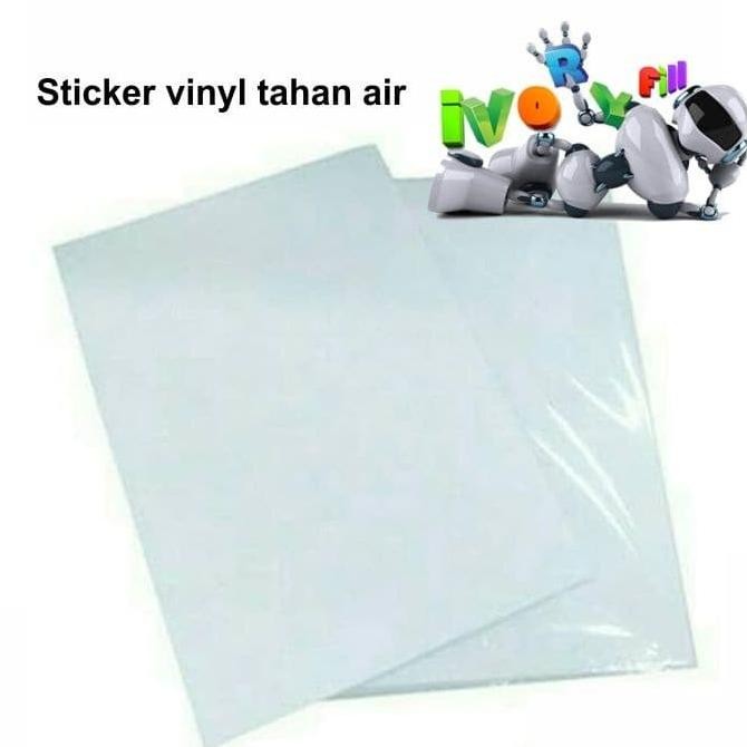 

kertas sticker stiker glossy tahan air vinyl bisa semua printer tinta murah