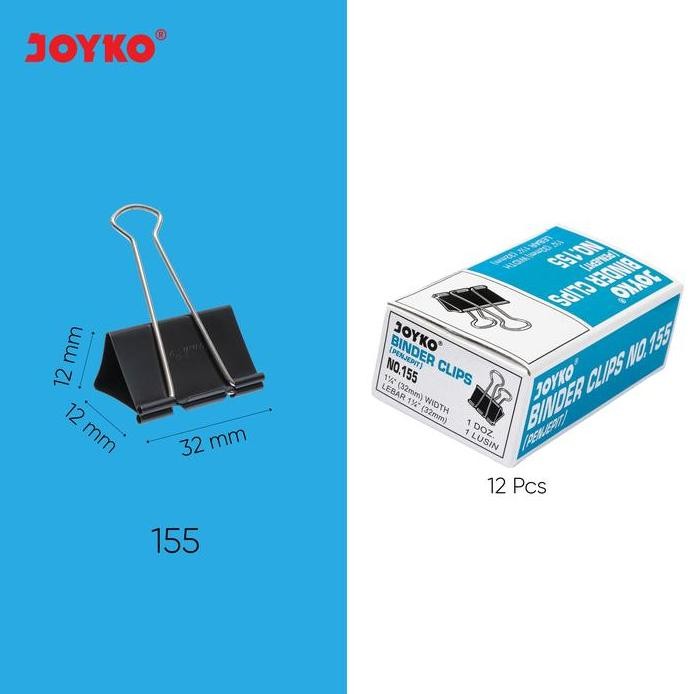 

JOYKO BINDER CLIP 155 SEDANG 32MM KLIP KERTAS JOYKO NO.155 [12BOX] murah