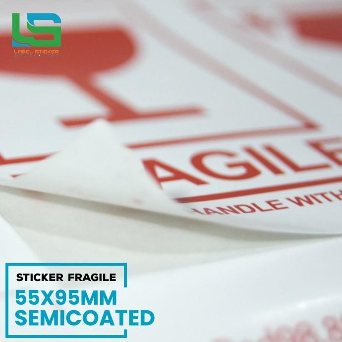 

STICKER FRAGILE , LABEL FRAGILE , STIKER FRAGILE 55X95MM - 300 PCS murah