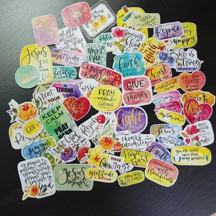

Bible verse stickers, sticker ayat alkitab utk Bible Journal, Bujo murah