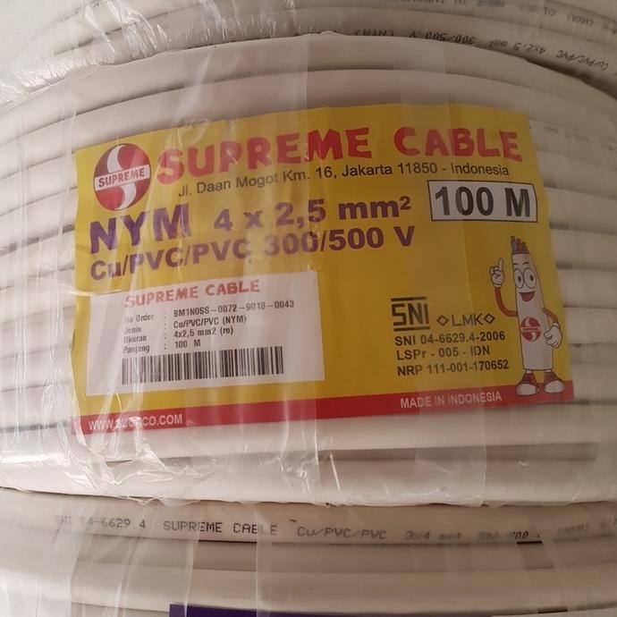 Kabel Listrik NYM 4x2.5 4x2,5 4x2.5mm 4x2,5mm Supreme 100m 100 Meter