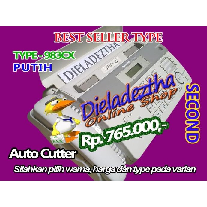 CO Mesin Fax Panasonic Kx-ft983cx Auto Cutter Faximile Thermal Facsimile