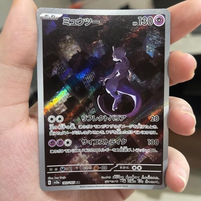 Grosir Kartu Pokemon Tcg Japan Mewtwo Ar Sv2A 183/165 Original Japanese Japan Trading Card Game