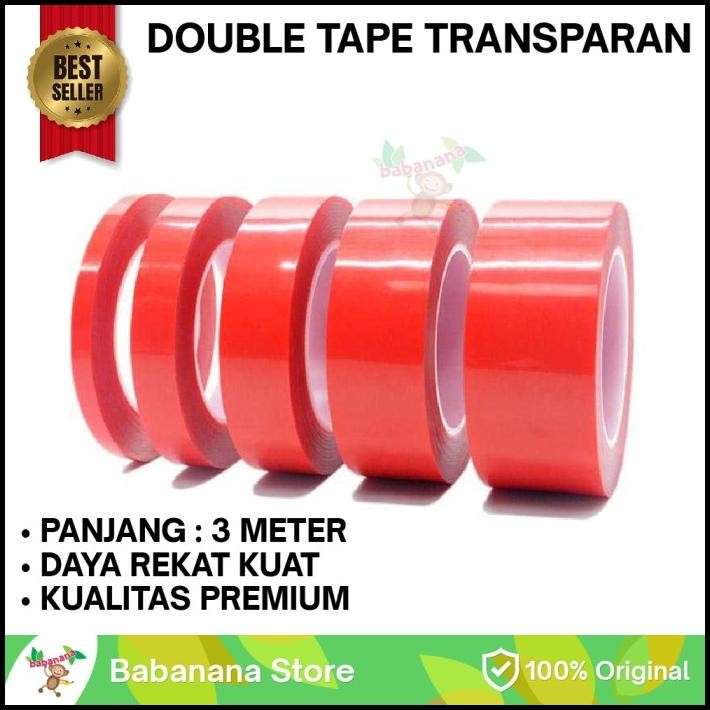 

Double Tape Transparan Bening Clear Adhesive Waterproof Dua Sisi