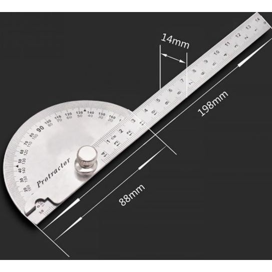 

Penggaris Busur Derajat 14.5 cm Stainless Steel Protractor 180 Derajat
