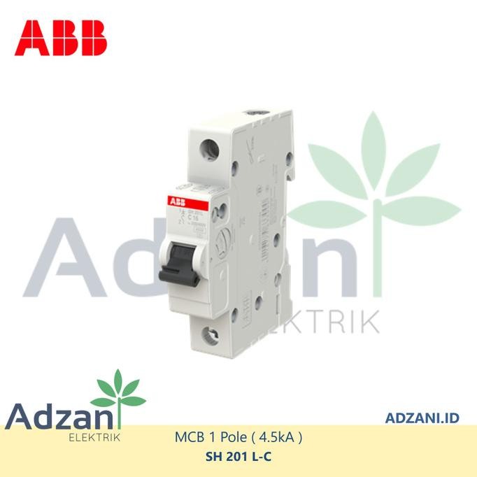 Promo [ABB] MCB 1P 6A/10A/16A 4.5kA SH201L-C 2CDS241001R0 COD