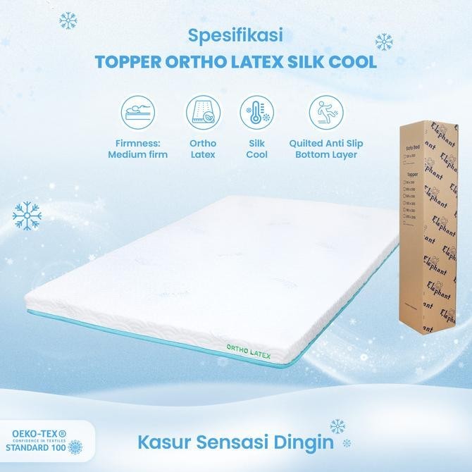 Elephant Topper Ortho Latex Silk Cool / Topper Kasur Dingin Orthopedic
