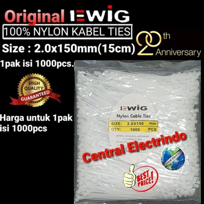 

Promo Kabel Ties EWIG 2.0x150mm(15cm) 1pak 1000pcs. COD
