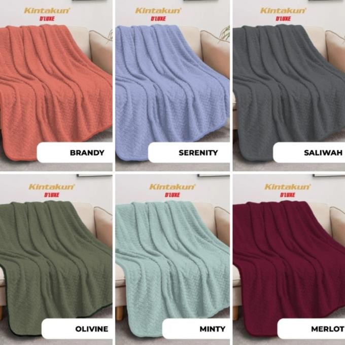 Kintakun D'luxe Selimut Dewasa JACQUARD Lembut Polos 160x200 cm