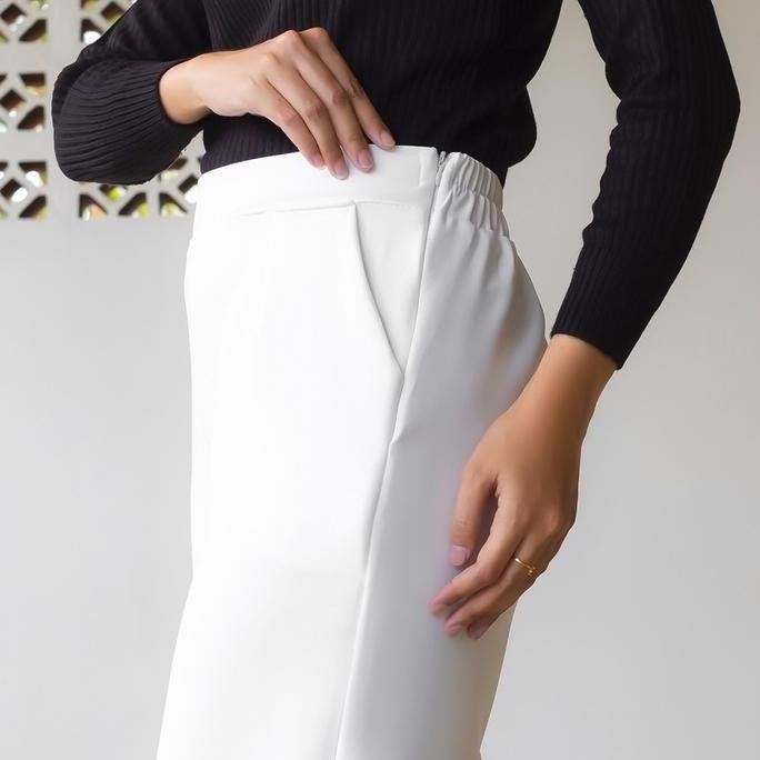 HaymeeStore Celana Kulot Jumbo Bawahan Highwaist Wanita Bawahan Kulot Premium Aplikasi Kantong Scuba