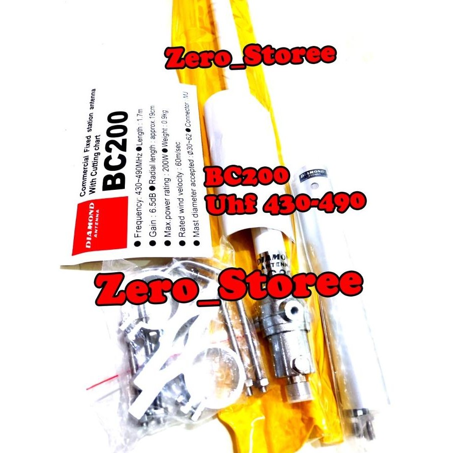 Terbaru Diamond Bc200 Antena Gedung Base Uhf 430-490Mhz Antena Bc-200 Bc200
