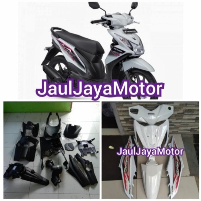 Cover Full Body - Bodi Kasar Halus Beat Fi 2013-2014 Putih + Striping Original Dan Terpercaya