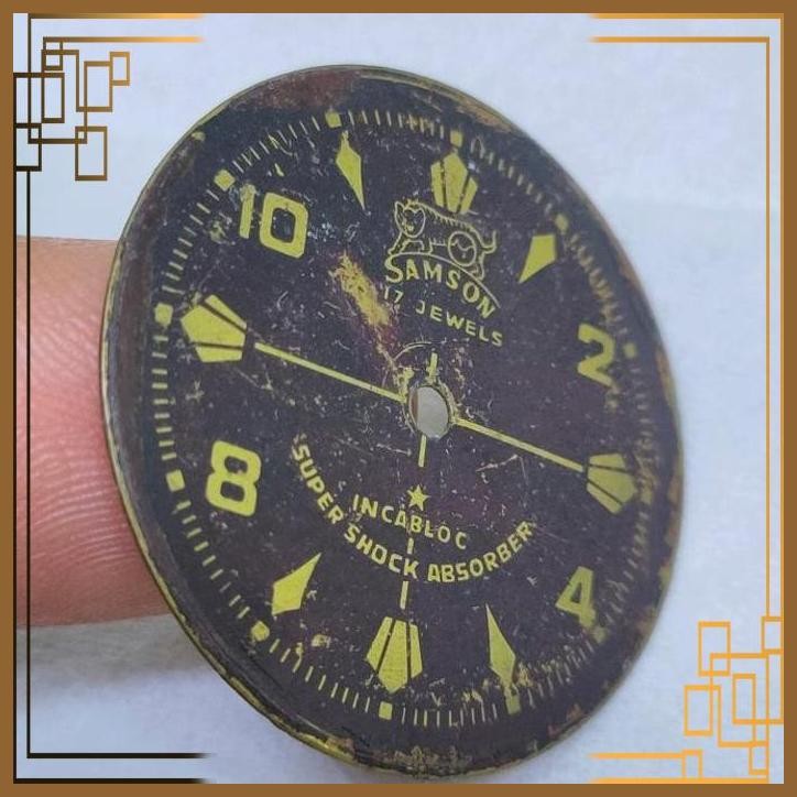 [RHV] DIAL JAM TANGAN ANTIK SAMSON 17 JEWELS INCABLOC PLAT ARLOJI MILITARYWATCH VINTAGE PART KLASIK 