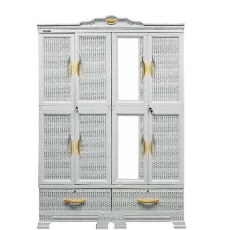 NAPOLLY - CABROTA 466 DK - lemari pakaian 4 pintu | lemari plastik 4 pintu napolly | lemari pakaian 