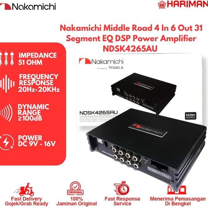 BEBAS ONGKIR - Nakamichi NDSK 4265AU - 6 Channels 2 IN 6 OUT 15 Band EQ DSP Amplifier Mobil