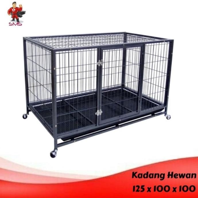 Promo Kandang Premium  Anjing Kucing Jumbo Besi Hollow Tebal 125 X 100 X 100