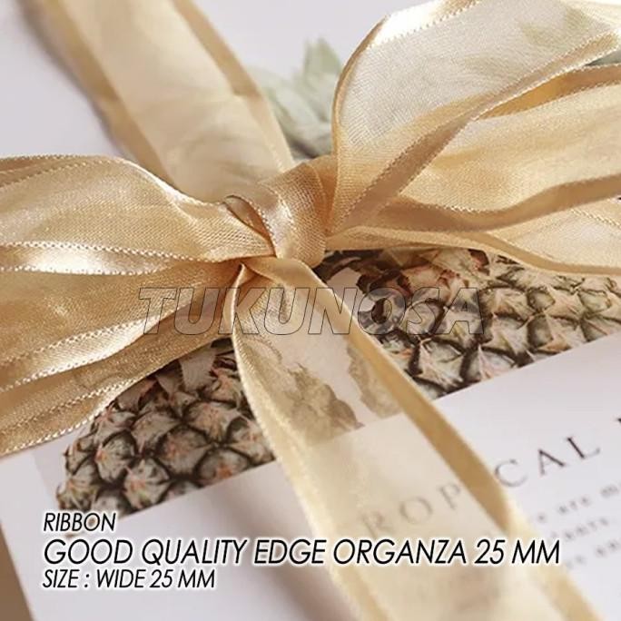 

GOOD QUALITY EDGE ORGANZA 25 MM / ROLL - PITA KADO ORGANDI LIS SATIN murah