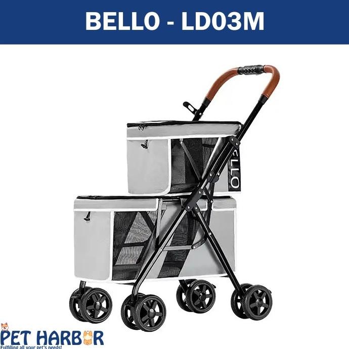 Promo Bello Stroller Double Decker Pet Stroller | Stroller Anjing | Dorongan