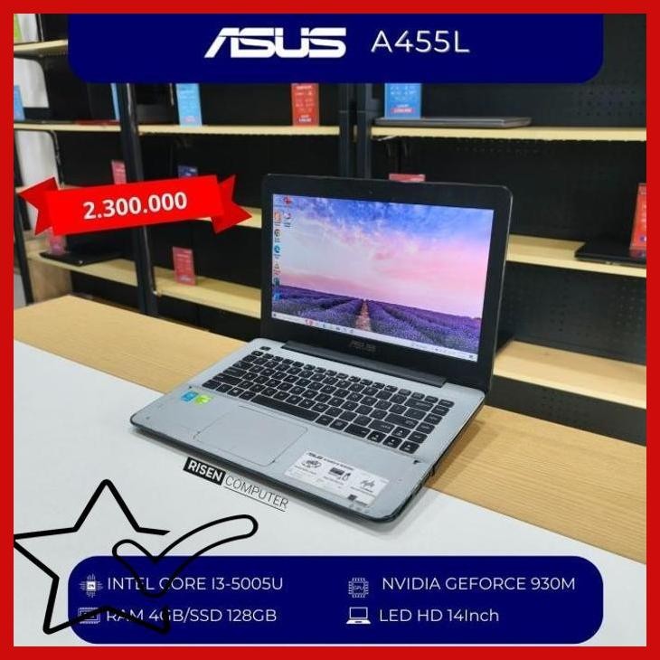 [SLS] LAPTOP SECOND BERKUALITAS ASUS A455L INTEL CORE I3-5005U RAM 4GB SSD 128GB 14inch Notebook sek