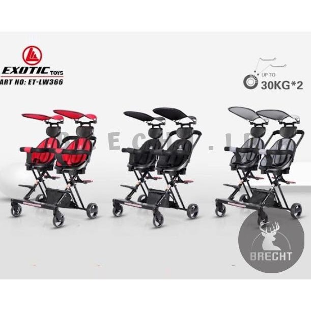 Murah Kursi Dorong Magic Stroller Twins Exotic Et Lw 366 Stroller Kembar