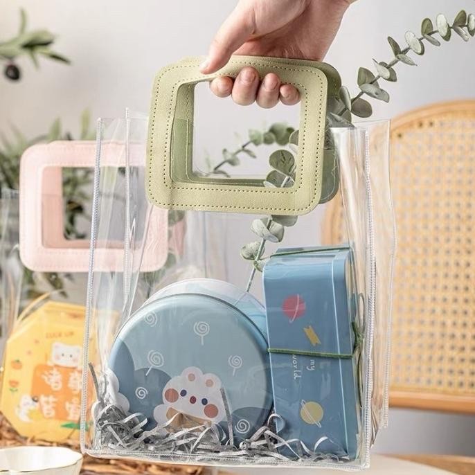 

Tas hampers souvenir mika / pvc Bag / tas goodie Bag polos transparan murah