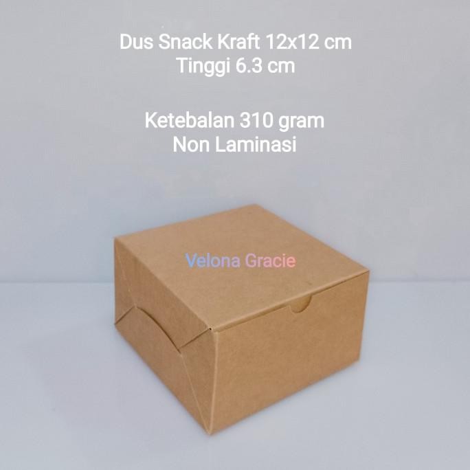 

Dus Kraft 12x12 isi 50 pcs Kotak Kue Snack Box Coklat non laminasi murah