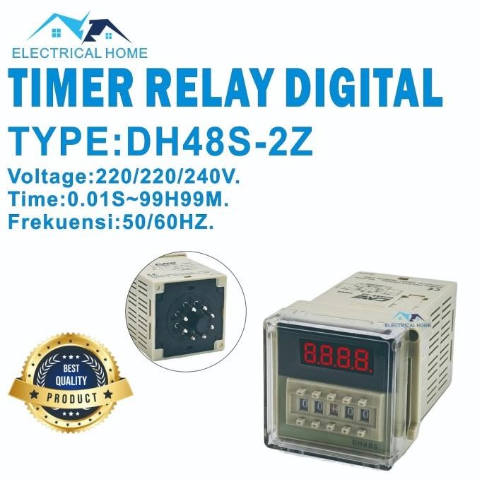 Timer Relay Digital / Timer Delay Relay Digital Dh48S-2Z New Stok