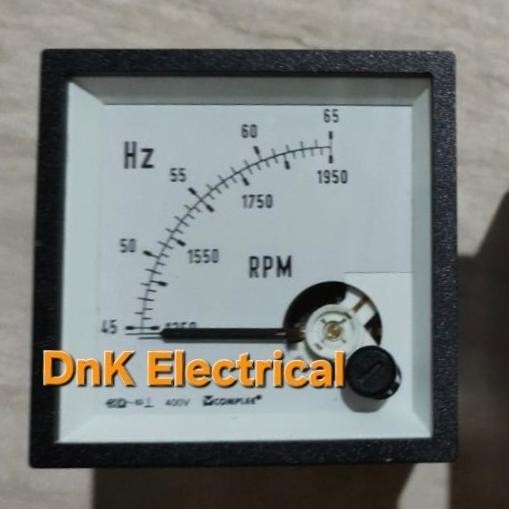 Frekuensi / Frequency / Hz Meter Rpm Merk Complee Ukuran 72X72Mm New Stok