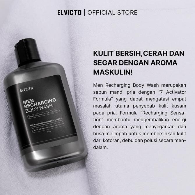 Murah Elvicto Paket Body Care Pria Get 2Pcs | Body Serum & Body Wash